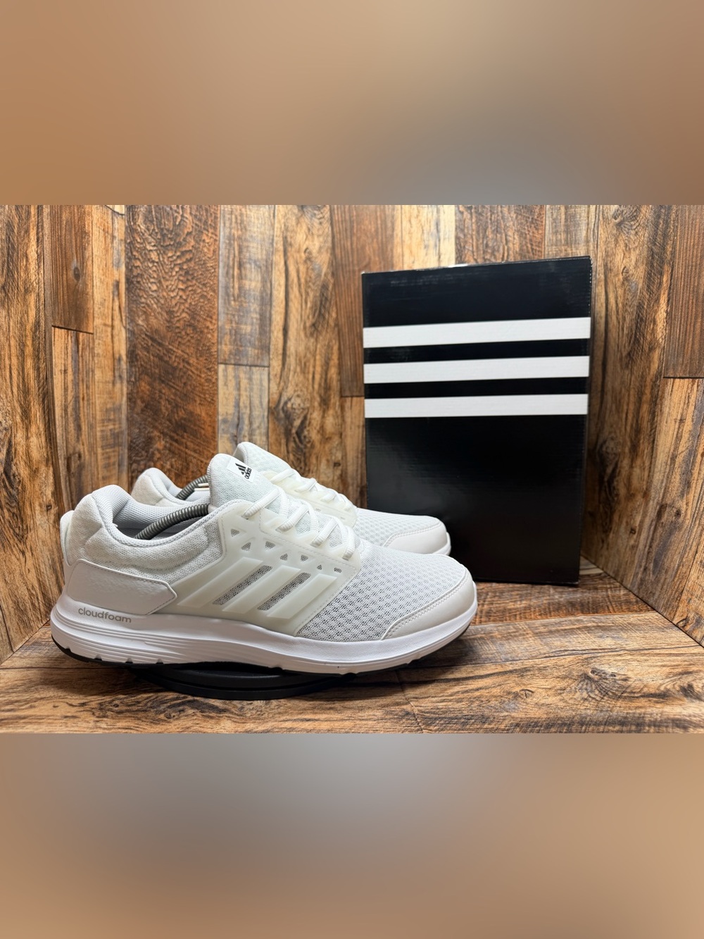 NEW Adidas Galaxy 3 Triple White Cloudfoam Ortholite Men’s Sneakers US Size 11